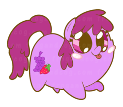Size: 645x560 | Tagged: safe, artist:coggler, artist:frog&cog, artist:gopherfrog, berry punch, berryshine, g4, berrybetes, blushing, chubbie, cute, female, mare, simple background, solo, tongue out, transparent background