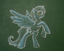 Size: 1775x1403 | Tagged: safe, artist:azdaracylius, oc, oc only, oc:winter sparkle, chalk drawing, solo, traditional art