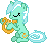 Size: 92x84 | Tagged: safe, artist:botchan-mlp, lyra heartstrings, pony, unicorn, g4, animated, cute, desktop ponies, dexterous hooves, eyes closed, female, gif, lyrabetes, lyre, musical instrument, pixel art, playing, simple background, sitting, smiling, solo, sprite, strumming, transparent background