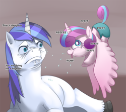 Size: 930x822 | Tagged: artist needed, safe, princess flurry heart, shining armor, alicorn, pony, unicorn, g4, faic, father and daughter, female, filly, foal, frightened, frown, male, meme, missing cutie mark, pastiche, ponified animal photo, silly, silly pony, stallion, tongue out