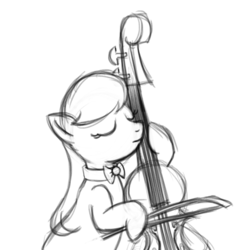 Size: 1000x1000 | Tagged: safe, artist:alixnight, octavia melody, earth pony, pony, g4, cello, female, musical instrument, sketch, solo