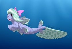 Size: 5128x3465 | Tagged: safe, artist:midnightfire1222, flitter, seapony (g4), g4, absurd resolution, female, seaponified, solo, species swap, uncanny valley, underwater