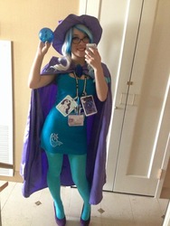 Size: 720x960 | Tagged: safe, artist:raecheveyc, trixie, human, g4, clothes, cosplay, costume, high heels, irl, irl human, photo, selfie, shoes, solo