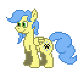 Size: 2048x2048 | Tagged: safe, artist:letterbomb, derpibooru exclusive, oc, oc only, oc:leapingriver, pegasus, pony, high res, pixel art, simple background, smiling, solo, transparent background