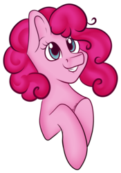 Size: 2943x4198 | Tagged: safe, artist:beashay, pinkie pie, earth pony, pony, g4, bust, female, high res, lip bite, mare, portrait, simple background, smiling, solo, transparent background