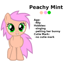 Size: 320x320 | Tagged: safe, artist:platinumdrop, oc, oc only, oc:peachy mint, earth pony, pony, female, filly, mare, simple background, solo, transparent background