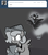 Size: 666x761 | Tagged: safe, artist:egophiliac, nightmare moon, princess luna, moonstuck, g4, ask, bucket, cartographer's cap, dark woona, filly, grayscale, hat, monochrome, nightmare woon, tumblr, woona, younger