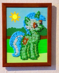 Size: 2143x2663 | Tagged: safe, artist:malte279, lyra heartstrings, pony, unicorn, g4, female, framed picture, high res, mosaic, solo, traditional art