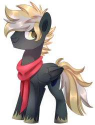 Size: 1024x1348 | Tagged: safe, artist:slasharu, oc, oc only, oc:templar, pegasus, pony, clothes, male, scarf, simple background, solo, stallion, transparent background