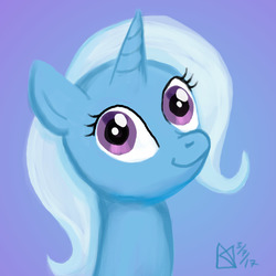 Size: 1500x1500 | Tagged: safe, artist:kelseyleah, trixie, pony, g4, bust, female, portrait, smiling, solo
