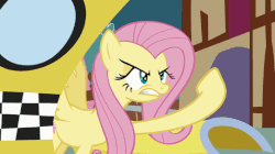 Size: 541x303 | Tagged: safe, screencap, fluttershy, pegasus, pony, g4, putting your hoof down, season 2, angry, animated, female, gif, new fluttershy, solo, taxi, yelling