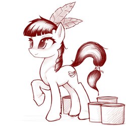 Size: 1000x1000 | Tagged: safe, artist:rainbow, oc, oc only, earth pony, pony, monochrome, paint, solo