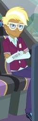 Size: 201x628 | Tagged: safe, screencap, trenderhoof, equestria girls, g4, my little pony equestria girls: friendship games, are you serious, clothes, crystal prep academy uniform, looking at you, male, pants, school uniform, shoes, solo