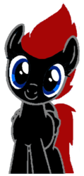 Size: 190x400 | Tagged: safe, oc, oc only, happy, jcash, jcash pony, recolor, red and black oc, simple background, solo, transparent background