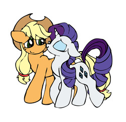 Size: 1900x1830 | Tagged: artist needed, safe, applejack, rarity, g4, female, lesbian, ship:rarijack, shipping, simple background, white background