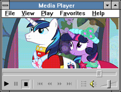 Size: 289x218 | Tagged: safe, edit, edited screencap, screencap, shining armor, twilight sparkle, a canterlot wedding, g4, bridesmaid dress, brother and sister, clothes, dress, female, ibm pc, male, microsoft windows, ms-dos, siblings, windows 3.1