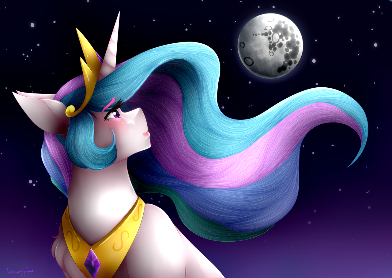 safe, artist:tetlow-senpai, princess celestia, alicorn, pony, <b>lullaby</b> <b>for</b> a...