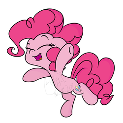 Size: 2000x2000 | Tagged: safe, artist:binkyt11, derpibooru exclusive, pinkie pie, earth pony, pony, g4, cute, diapinkes, eyes closed, female, happy, high res, mare, open mouth, simple background, solo, style emulation, white background