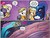 Size: 1285x981 | Tagged: safe, artist:agnesgarbowska, idw, official comic, applejack, bunny (g4), fluttershy, nightmare moon, pinkie pie, prince blueblood, princess luna, rainbow dash, rarity, alicorn, earth pony, pegasus, pony, unicorn, g4, spoiler:comic, spoiler:comicdeviations, abuse, blueabuse, comic, ethereal mane, moon, purple background, simple background, space, speech bubble, starry mane, to the moon, whap