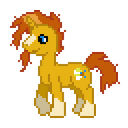 Size: 2048x2048 | Tagged: safe, artist:letterbomb, derpibooru exclusive, sunburst, pony, unicorn, g4, high res, male, messy mane, missing accessory, pixel art, raised hoof, simple background, solo, stallion, transparent background