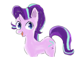 Size: 640x480 | Tagged: safe, artist:violaconcert, derpibooru exclusive, starlight glimmer, g4, female, looking at you, simple background, solo, white background