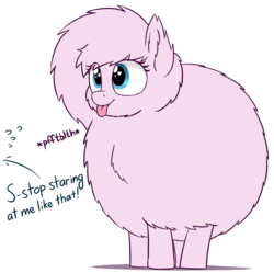 Size: 1028x1024 | Tagged: safe, artist:dsp2003, artist:zippysqrl, edit, oc, oc only, oc:fluffle puff, earth pony, pony, :p, chest fluff, dialogue, face of evil, face of mercy, female, fluffy, heart eyes, implied chrysalis, mare, mlem, offscreen character, raspberry, silly, simple background, smiling, solo, tongue out, transparent background, wingding eyes