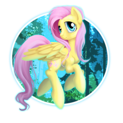 Size: 1200x1200 | Tagged: safe, artist:bel-assa, fluttershy, g4, female, looking at you, smiling, solo