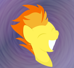 Size: 2640x2400 | Tagged: safe, artist:tuppkam1, spitfire, pegasus, pony, g4, abstract background, bust, female, happy, high res, lineless, portrait, smiling, solo