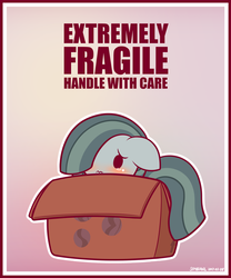 Size: 1125x1350 | Tagged: safe, artist:symbianl, marble pie, earth pony, pony, blushing, box, chibi, crying, cute, daaaaaaaaaaaw, female, fragile, hnnng, marblebetes, mare, pony in a box, shy, simple background, solo, symbianl is trying to murder us, symbianl's chibis, wavy mouth, weapons-grade cute, •~•