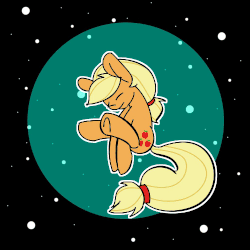 Size: 500x500 | Tagged: safe, artist:koportable, applejack, earth pony, pony, g4, animated, dragon ball, dragon ball z, female, gif, hatless, horses doing horse things, missing accessory, solo, son goku, spinning, super saiyan 2