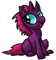Size: 286x303 | Tagged: safe, artist:sallindaemon, fizzlepop berrytwist, tempest shadow, pony, unicorn, g4, my little pony: the movie, cute, female, filly, happy, simple background, smiling, solo, tempestbetes, transparent background, younger