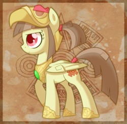 Size: 1631x1593 | Tagged: safe, artist:thenecrobalam, oc, oc only, oc:tailcoatl, pegasus, pony, aztec, mexico, solo