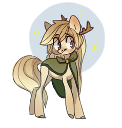 Size: 898x942 | Tagged: safe, artist:kapusha-blr, oc, oc only, earth pony, pony, antlers, cloak, clothes, solo