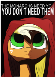 Size: 2400x3300 | Tagged: safe, artist:aaronmk, applejack, g4, anarchism, anarchy, female, high res, poster, propaganda, socialism, solo, union