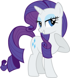 Size: 6039x6760 | Tagged: dead source, safe, artist:ra1nb0wk1tty, rarity, pony, unicorn, g4, absurd resolution, female, grin, lidded eyes, mare, raised hoof, simple background, smiling, solo, vector, white background