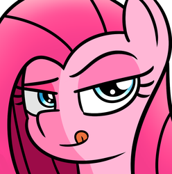 Size: 900x908 | Tagged: dead source, safe, artist:radek1212, pinkie pie, earth pony, pony, g4, bedroom eyes, bust, close-up, female, full face view, licking, licking lips, pinkamena diane pie, portrait, solo, tongue out