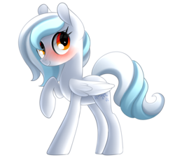 Size: 2224x2033 | Tagged: safe, artist:scarlet-spectrum, oc, oc only, oc:breezy frost, pony, blushing, commission, female, high res, looking at you, mare, raised hoof, simple background, smiling, solo, transparent background