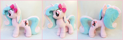 Size: 2281x743 | Tagged: safe, artist:lilmoon, oc, oc only, oc:lullaby heart, pony, unicorn, female, irl, mare, photo, plushie, solo