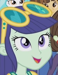 Size: 381x491 | Tagged: safe, screencap, blueberry cake, paisley, sophisticata, wiz kid, all's fair in love and friendship games, equestria girls, friendship games, g4, background human, cropped, solo focus