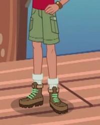 Size: 383x480 | Tagged: safe, timber spruce, equestria girls, g4, legend of everfree, boots, clothes, hand on hip, leg, legs, pictures of legs, pier, shorts, socks, solo
