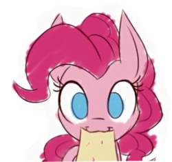 Size: 375x353 | Tagged: safe, artist:heir-of-rick, edit, screencap, pinkie pie, la da dee, g4, cute, female, mouth hold, solo