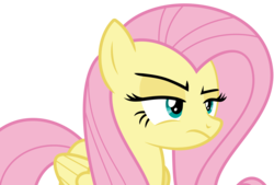 Size: 8220x5556 | Tagged: safe, artist:cloudyskie, fluttershy, pegasus, pony, flutter brutter, g4, .ai available, absurd resolution, female, fluttershy is not amused, lidded eyes, mare, simple background, solo, transparent background, unamused, vector