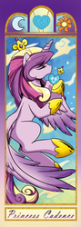 Size: 230x646 | Tagged: safe, artist:yukandasama, princess cadance, g4, bookmark, crescent moon, crystal heart, female, moon, solo, stained glass, sun