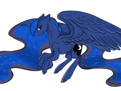 Size: 1600x1200 | Tagged: safe, artist:mlpfan1415, princess luna, alicorn, pony, g4, female, mare, simple background, solo, spread wings