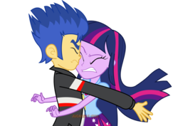 Size: 1600x1131 | Tagged: safe, artist:jucamovi1992, flash sentry, twilight sparkle, equestria girls, g4, my little pony equestria girls: rainbow rocks, clothes, crash, eyes closed, female, jacket, male, ship:flashlight, shipping, simple background, skirt, straight, transparent background, vector
