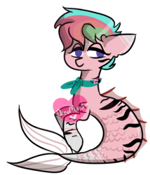 Size: 2683x3137 | Tagged: safe, artist:oreomonsterr, oc, oc only, oc:tiger lily, merpony, high res, simple background, solo, transparent background