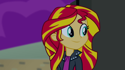 Size: 1280x714 | Tagged: safe, screencap, sunset shimmer, equestria girls, g4, my little pony equestria girls: rainbow rocks, cute, female, happy, shimmerbetes, smiling, solo