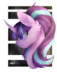 Size: 1309x1696 | Tagged: safe, artist:cloud-drawings, starlight glimmer, pony, unicorn, g4, curved horn, female, horn, mare, serious, serious face, solo