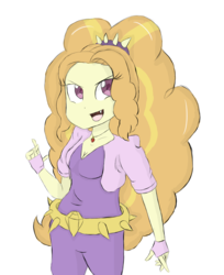 Size: 1557x1904 | Tagged: safe, artist:mildockart, adagio dazzle, equestria girls, g4, my little pony equestria girls: rainbow rocks, breasts, cleavage, clothes, fangs, female, fingerless gloves, gloves, jewelry, open mouth, pendant, simple background, smiling, solo