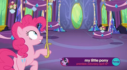 Size: 839x467 | Tagged: safe, screencap, pinkie pie, earth pony, pony, celestial advice, g4, butt, female, mare, noose, out of context, plot, rope, solo